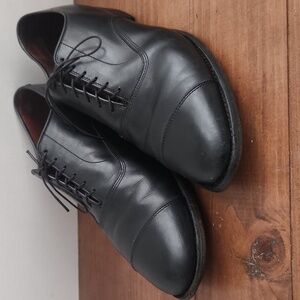 Allen Edmonds Boardroom Black Leather Oxfords Dress Shoes Cap Toe Men Size 12 D